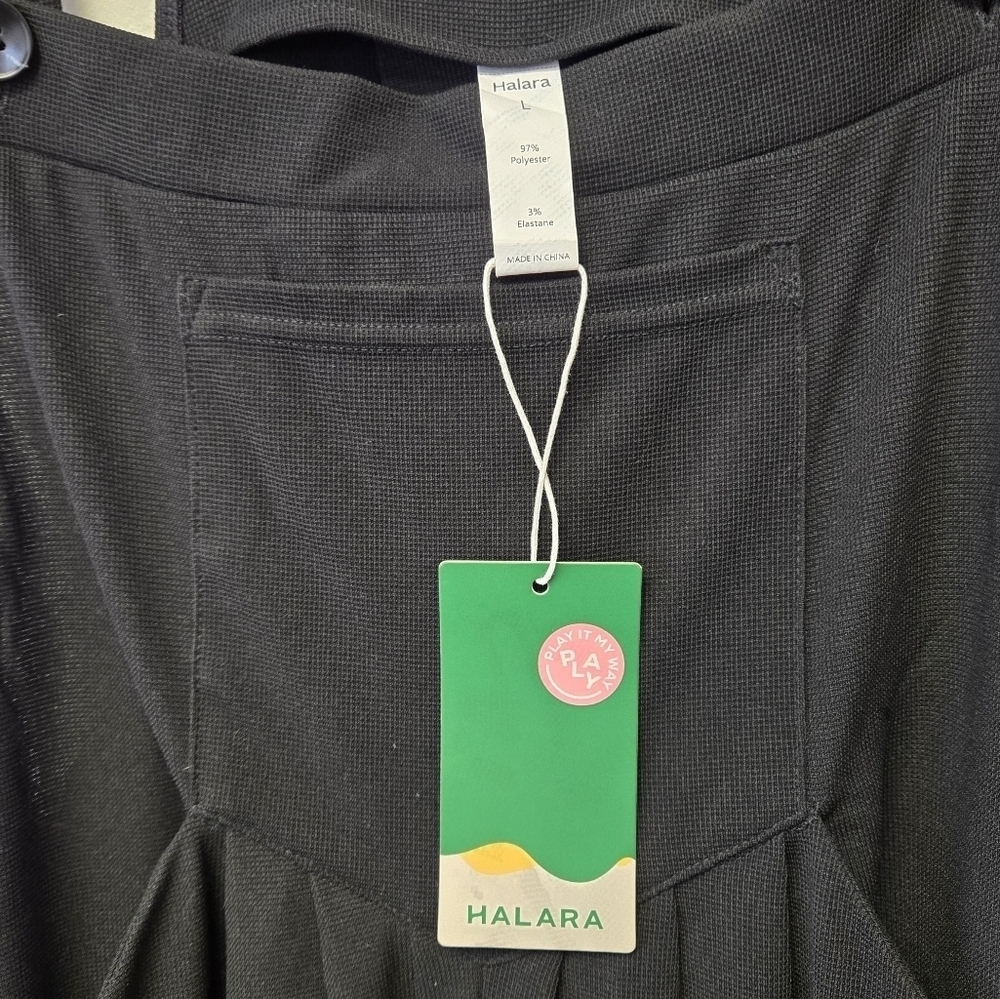 Halara Waffle Knit Adjustable Jumpsuit Overalls Black L - Picture 11 of 12